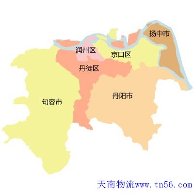 東莞到鎮(zhèn)江市物流地圖